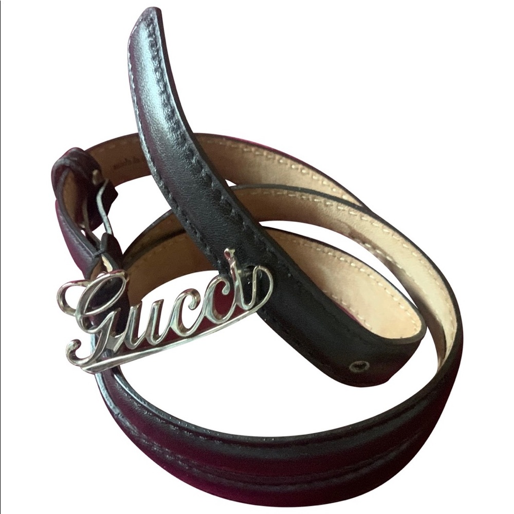 Gucci logo leather belt